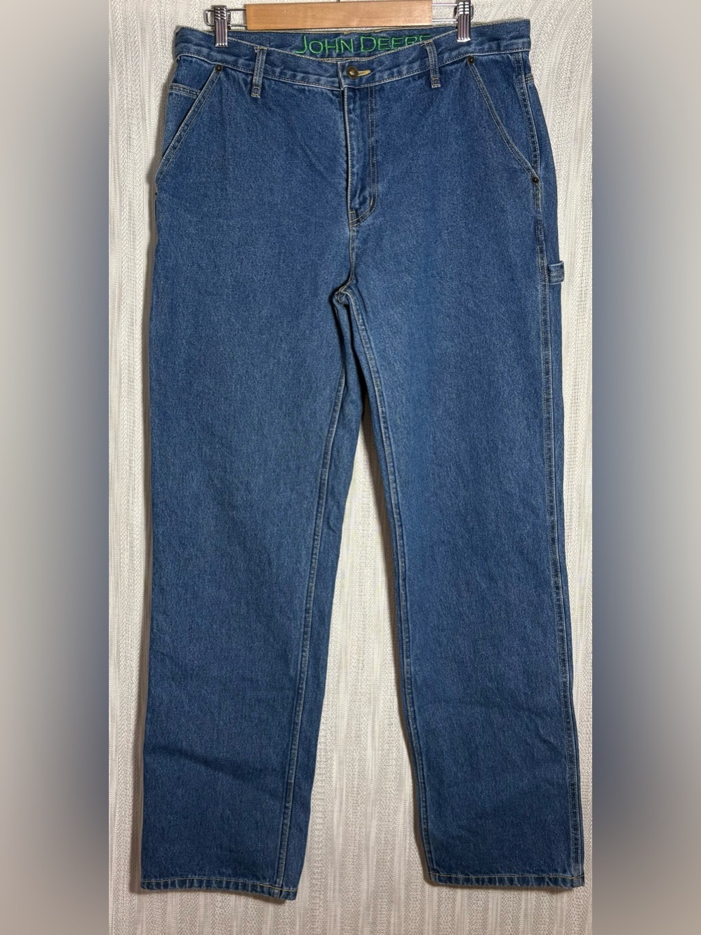 John Deere Men's Medium Blue Relaxed Denim Jeans 36 by 34